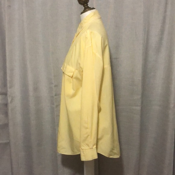 Vintage GAP Boyfriend Fit ButtonUp-Sz L-Cotton-Yellow/White Stripes-EUC - Picture 5 of 16